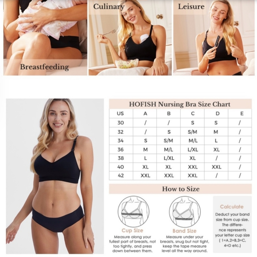 Hofish (2) | Maternity Bras + (1) size Large Cami